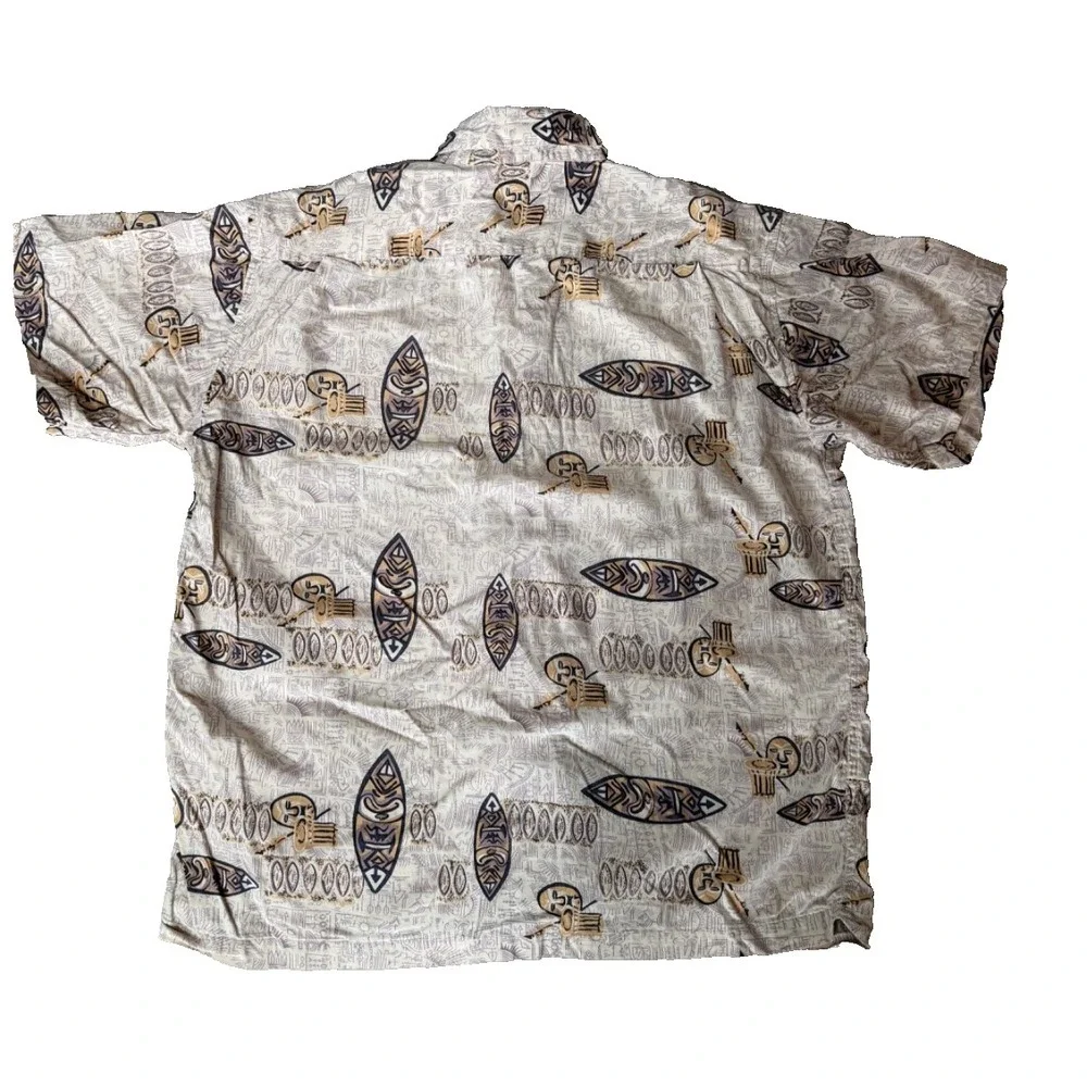 Kavu Men's Size Large Hawaiian‎ Shirt 100 Percent Cotton Tiki Surf Vacation
